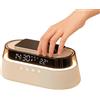 ActivPro Smart Station, stazione di ricarica wireless 6 in 1, orologio, altoparlante Bluetooth, lampada, radio, caricabatterie wireless per iPhone, Samsung, telefoni Android, spina americana, regalo
