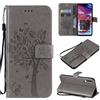 Zchen Cover Samsung Galaxy A70, Custodia Cover Protettiva in Cuoio Flip Libro Portafoglio Resistente Antiurto con Supporto per Samsung Galaxy A70 (Albero-Grigio)