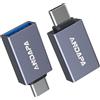 ANDAPA Adattatore USB C a USB 3.0 (4 unità), Convertitore USB a Tipo C compatibile con iPhone 15, MacBook Pro/Air, iPad Pro/Air, DELL XPS e Dispositivi Thunderbolt 3.