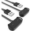 Yaekea 2 Pezzi Caricatore per Amazfit GTS 4 Mini/2/2e/2 Mini,Bip 5,Bip 3/U Pro,GTR 2/2e,GTR Mini,T-REX Pro,3.3Ft USB Cavo di Ricarica di Ricambio per Pop,Zepp E/Z,Active/Active Edge Smartwatch