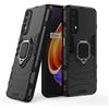MaiJin Compatibile con OPPO Realme 7 Cover, Custodia Armor Anello Cavalletto (Funziona con il Supporto Magnetico per Auto) Case Paraurti (Nero)