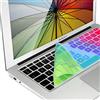 kwmobile Protezione per tastiera in silicone AZERTY (Francia, Belgio) compatibile con Apple MacBook Air 13''/Pro Retina 13''/15'' (bis Mitte 2016) A1369, A1466, A1502, A1425, A1398 - Arcobaleno