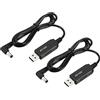 YOKIVE 2pz DC 5V a DC 12V USB Step Up Voltaggio Convertitore, Cavo Alimentazione con DC jack Gomito 5,5 Mm x 2,5 Mm, Ottimo per Router, Fotocamera (Nero, 6W 1A)
