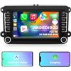Gdienty Autoradio per VW Passat Golf Polo Caddy Bettle Touran Tiguan Jetta Seat Skoda, Sistema Android 13 2G 64G, Touchscreen da 7 pollici CarPlay Schermo per Android Auto GPS Navigazione WiFi Bluetooth FM