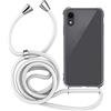 MyGadget Cover per iPhone XR - Custodia con Corda - Case con Cordino Trasparente Antiurto con Laccio | Tracolla - Practical Stylish - Bianco
