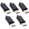 chenyang CY - Adattatore USB tipo C USB-C maschio OTG Host tipo 5.1k con copertura nera per fai da te, 24 pin