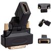 Keple HDMI Femine e DVI Maschio Adapter si Ruota di 270° (DVI-D Dual Link 24+1) Gold Plated Adapter HDMI su DVI-D 1080 Full HD Converter Hdmi to Scart