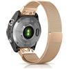 Niboow QuickFit 20mm Cinturino per Garmin Fenix 8 43mm/Fenix 7S PRO Solar/Epix 2 PRO 42mm, Acciaio Inossidabile Magnetico Cinturini per Garmin Fenix 7S/6S/6S Pro/5S/5S Plus/Descent Mk2S - Oro Rosa