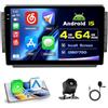 Hikity 4+64G Autoradio Android per Peugeot 208/2008 2012-2018 Wireless Carplay 10.1''Incell Schermo per Auto Android Auto WiFi Touchscreen Bluetooth5.0 GPS Retrocamera
