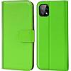 Verco custodia per Samsung A22 5G, Case per Samsung Galaxy A22 5G Cover PU Pelle Portafoglio Protettiva, Verde