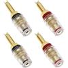 ECSiNG 4 pezzi in ottone cristallo lungo M8 Binding Post Heavy Duty placcato oro jack a banana isolato Binding Post per amplificatore altoparlante connettore terminale