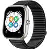 GIOPUEY Cinturini Compatibile con Honor Choice Haylou Watch, Nylon Traspirante Sport Loop Cinturino in Morbido Nylon Intrecciato Strap Band - Black