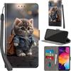 Haninsuze Cover per Samsung Galaxy A50, Gatto | Pelle PU Portafoglio, Porta Carte, Magnetica, Libro, Antiurto Custodia