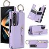 ZHOZEXIN Custodia per cellulare compatibile con Samsung Galaxy Z Fold 4, con chiusura lampo, scomparto per carte di credito, scomparto per contanti, elegante custodia in pelle per Galaxy Z Fold 4