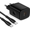 AILKIN Caricatore USB C da 25 W per Samsung Galaxy S25 Ultra S24 S23 S22 S21 A16 5G A17 A15 A56 A55 A36 Z Flip 7/6/5/4, USB C caricatore rapido con cavo di ricarica veloce di tipo C