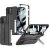 Clatoxi per Google Pixel 9 Pro Fold Custodia con Cinturino e Protezione per Schermo e Cerniera Magnetica Protettiva, Sottile Cover Rigida Antiurto in PC con Cavalletto per Pixel 9 Pro Fold (Nero)