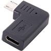 cablecc Adattatore dati da USB-C di tipo C femmina a micro USB 2.0 a 5 pin maschio, 90 gradi ad angolo sinistro e destro (angolo sinistro)