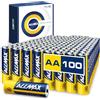 ALLMAX BATTERY Batterie Alcaline AA MIGNON (LR6) Allmax Maximum Power (100 pezzi): Durata ultra-lunga, conservazione per 10 anni, tenuta stagna, compatibili con i dispositivi(1,5 Volt)