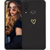 Kaywzo Cover per Samsung Galaxy A20s,Custodia in Silicone TPU Liscio di Morbido con Modello Cardiaco,Design Minimalista,Ultrasottile Donna Antiurto Case Cover,Nero
