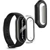 kwmobile 2x Custodia Rigida Smartwatch Compatibile con Xiaomi Mi Band 8 Cover - Case Vetro Temperato Orologio Fitness - trasparente/nero
