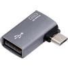 cablecc Adattatore OTG da Micro USB 2.0 a USB standard tipo A femmina, ad angolo sinistro, 90 gradi, con alimentazione micro USB, per telefono e tablet (U2-009-LE-CC)