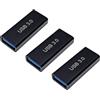 JZK 3 adattatori da usb 3.0 tipo A femmina a USB A femmina per il collegamento di 2 cavi maschio, connettore di estensione OTG per la ricarica e trasferimento dati, espansione