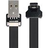 NFHK Up Down Angled USB 2.0 Type-A Male to USB-C Type-C Male Data Flat Slim FPC Cable for FPV & Disk & Phone 50CM