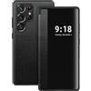 Croazhi Galaxy S23 Ultra Cover per Samsung Galaxy S23 Ultra Flip Folio Clear View Custodia a libro in pelle 360 Full Body Protector Antigraffio Cover per Samsung S23 Ultra (nero)