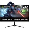 YEYIAN Monitor piatto Gaming Elysium 24 FHD 24 FullHD | 1920 × 1080 | Pannello Fast IPS | 240 Hz | MPRT 1 ms | 16:9 | 16.7 M Colori | View 178° | VESA 75 | HDMI 2.0 / DP 1.4 | YMF-FP24-M1