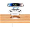 kalb Material für Möbel kalb | QI Caricatore rapido da incasso 15 W bianco 7,5 cm Ø - Smart Wireless USB Charger, porta USB-C