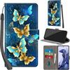 Haninsuze Cover per Xiaomi 11T/ Xiaomi 11T Pro Custodia Cover Pelle Libro Portafoglio con Porta Carte Magnetica Protezione Antiurto Cuoio Flip Case Custodia Cover per Xiaomi 11T/ 11T Pro, farfalla dorata