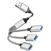 SopwMap Cavo Sdoppiatore USB Tipo B da 1 Maschio a 3 Femmine, Adattatore Hub USB 2.0 ad Alta Velocità per Ricarica e Trasferimento Dati, Compatibile per Laptop, Mac, Telefoni Cellulari, Console di Gioco