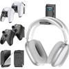 Kytok Supporto per Controller & Cuffie da Muro, Supporto da Parete per 4 Controller & Support Pieghevole per Cuffie, Support Auricolari a Muro per Controllere di Gioco, per Xbox, PS5/4, Nintendo, Nero