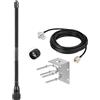 Bingfu Antenna CB 27 MHz Flessibile con Connettore UHF PL259 Maschio, Cavo Coassiale RG58 da 5 m e Staffa di Montaggio in Acciaio Inossidabile per Radio CB Mobile Auto Camion SUV