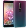 kwmobile Custodia Compatibile con Nokia 6.1 (2018) - Back-Cover Anti-urto Custodia in Morbido Silicone fucsia/blu/trasparente - 2 colori