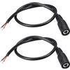 Rebower CC Alimentazione Cavo CC Alimentazione Cavo Femmina Connettori CC Codino Adattatore Cilindro Jack Presa Cavo [per CCTV DVR LED luce ] - 4.0x1.7mm/3A/Nero/2Pz