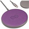 dreem Caricatore wireless magnetico Dreem Empower - Compatibile con MagSafe per iPhone 17/16/15/14/13/12 e dispositivi certificati Qi - Pelle vegana premium [VIOLA]
