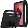 QJONSIU Cover Compatible con Lenovo Tab P12 12.7 TB371F, Antiurto Bambini Cover con Maniglia, Antigraffio Protettiva PC, Funzione Stand-Nero rosa