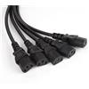 YCYUYUFUNS IEC Y Cavo splitter C14 su 5 cavi di prolunga C13 per computer, TV, PC, monitor