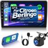 NHOPEEW 4+64G Radio Auto per Citroen Berlingo 2015-2018/Peugeot Partner 2008-2019 - Radio Android da 9 Pollici con Senza fili Carplay e Android Auto Schermo Diviso + Telecamera di Retromarcia