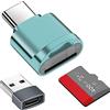 Seminer Lettore di schede TF, Lettore di Schede Micro SD, Adattatore di Schede di Memoria TF di Tipo C con Adattatore USB C a USB Compatibile con Laptop, MacBook, Samsung Galaxy (Blu)