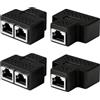 Uliwamowi 4 Pezzi Sdoppiatore Ethernet da 1 a 2 Porte, RJ45 Connettori Splitter, Adattatore LAN RJ45 Femmina a Femmina, Connettore di Rete Divisore Cat5 Cat5e Cat6 Cat7, Cavo Splitter Ethernet 2 Porte per PC