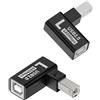 QIANRENON Angolo 90° USB B maschio a B femmina Adattatore Extender USB 2.0 tipo B ad angolo retto connettore stampante MIDI spina Al alloggiamento, per stampanti, scanner, pianoforti elettrici, 2