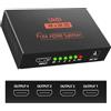 Mokeum Splitter HDMI 1 IN 4 OUT 3D 4K 1080P, HDCP 1.4, Amplificatore di distribuzione HDMI, Cavo USB, Compatibile con PC, PS3, HDTV, Proiettore, Blu-ray, DVD