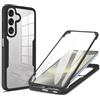 Lnxlanxx Cover Compatibile per Samsung Galaxy A17 / A16 Trasparente Anteriore e Posteriore Silicone Duro PC Case Antiurto Bumper Protettiva Resistente Custodia (Nero)