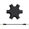Seminer Splitter Jack per Cuffie, Splitter Audio Stereo 5 vie Adattatore Connettore Femmina a 6 Porte con Cavo Stereo da 3,5 mm Compatibile con Auricolari, Altoparlanti, Tablet, Laptop, PC (Nero)
