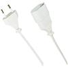 odedo Cavo di prolunga per cavo di alimentazione, CEE 7/16, spina di tipo C, spina europea su presa di tipo C, TV, PC, monitor, lampada per elettrodomestici, PS5 (2 m, bianco)