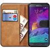 Verco custodia per Samsung Galaxy Note 4, Case per Galaxy Note 4 Cover PU Pelle Portafoglio Protettiva, Nero