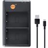 DSTE - Caricabatterie USB Dual compatibile con Olympus BLX-1 BLX1 OM-1 OM1 Micro SLR Camera OM System - Alimentazione tramite cavo di ricarica micro USB a USB-A 2.0