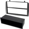 AERZETIX - C11549 - Mascherina telaio adattatore 2 ISO per autoradio - copertura in plastica - compatibile con Alfa Romeo 147 2005+, GT 2005+
